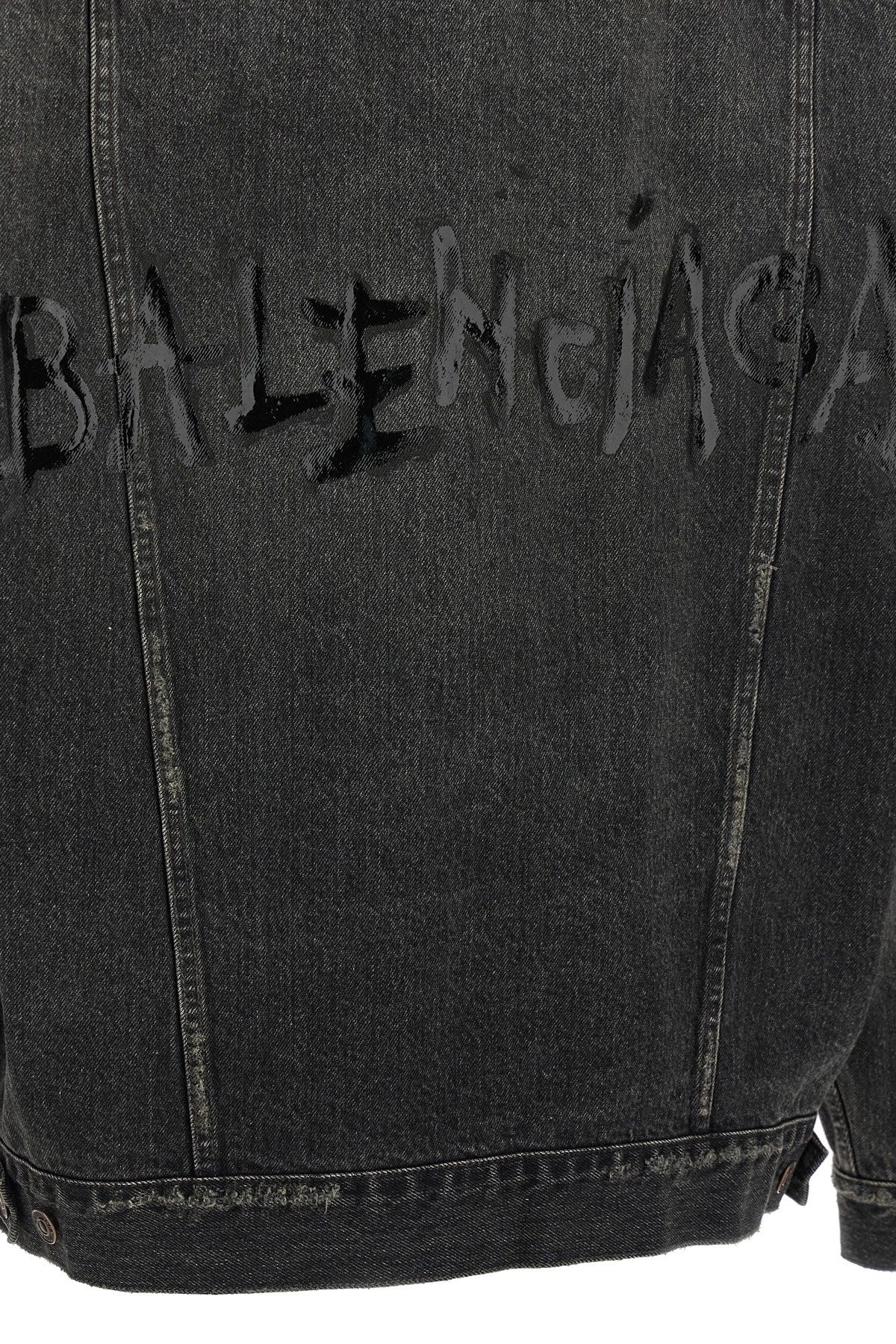 Balenciaga Women Denim Jacket With Used Effect