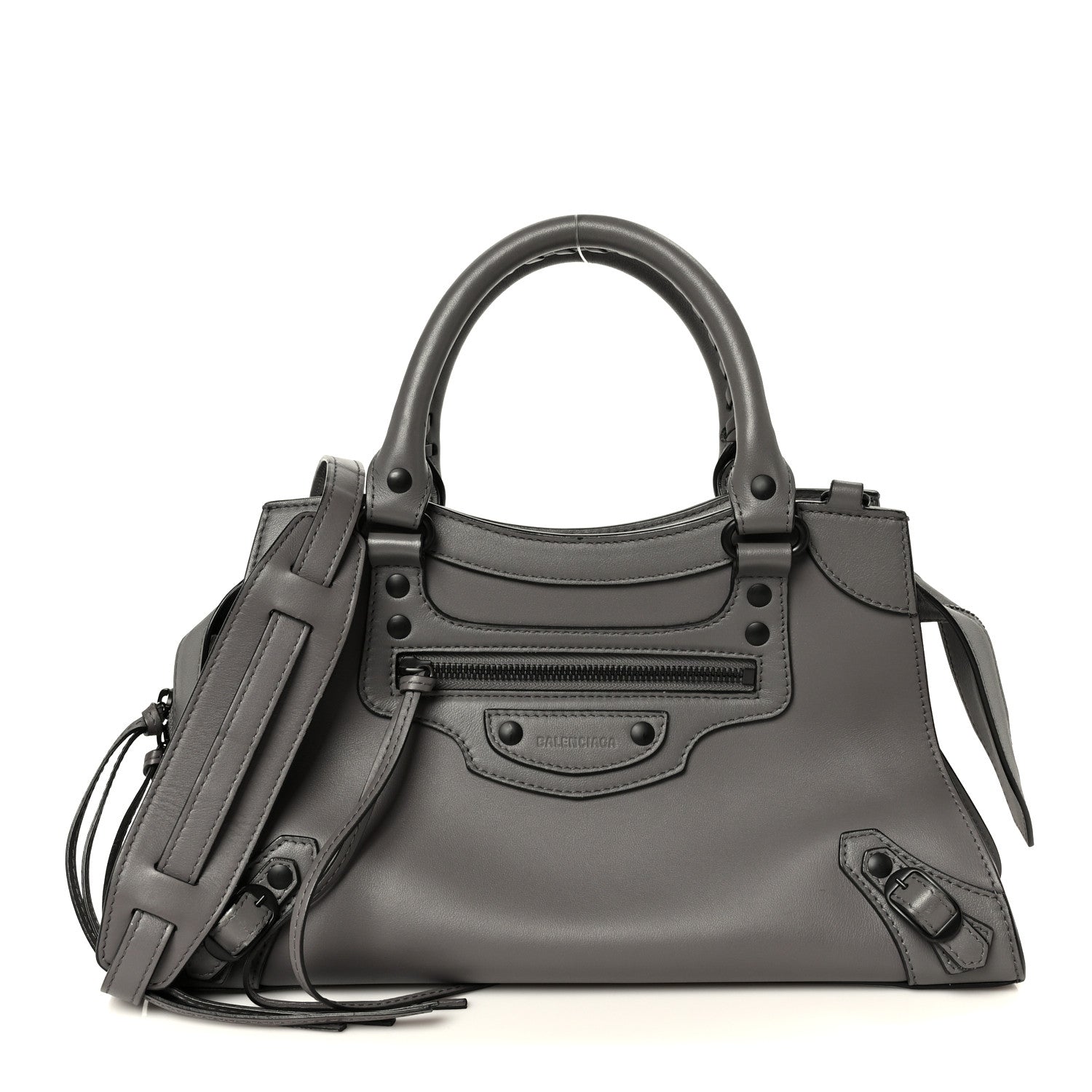 Smooth Calfskin Neo Classic Black Hardware S City Dark Grey