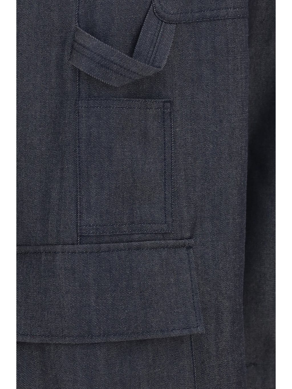 Balenciaga Women Denim Print Cargo Pants