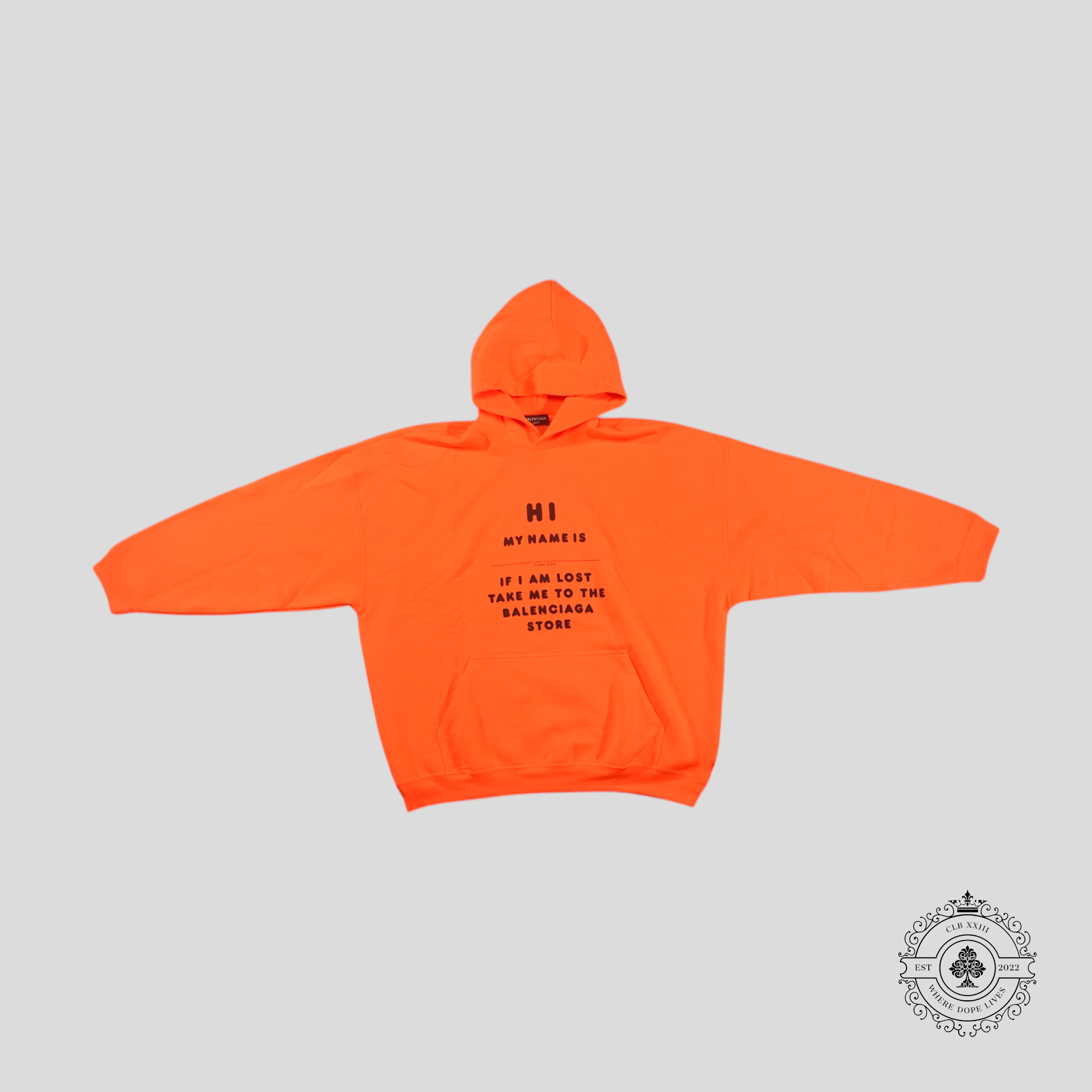 Balenciaga "My Name Is If Lost" Hoodie in Orange