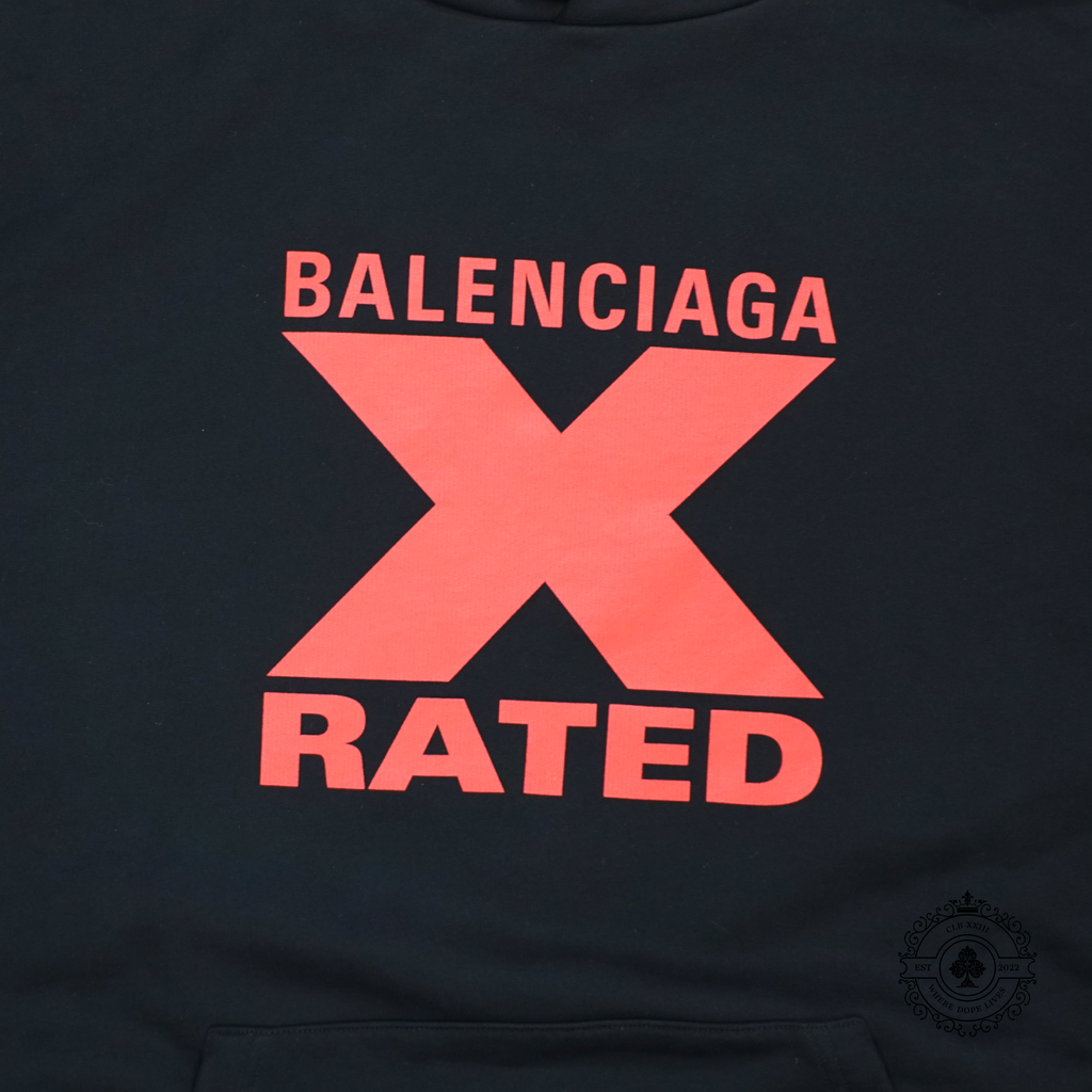 Balenciaga Oversized X Rated Hoodie in Black