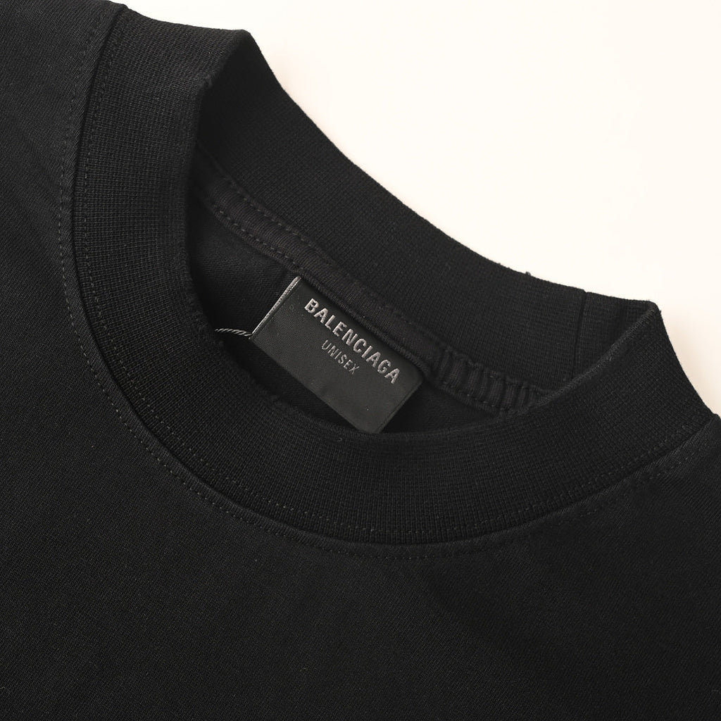 Balenciaga Short-Sleeve T-Shirt with Front and Back Rhinestone Embellishments