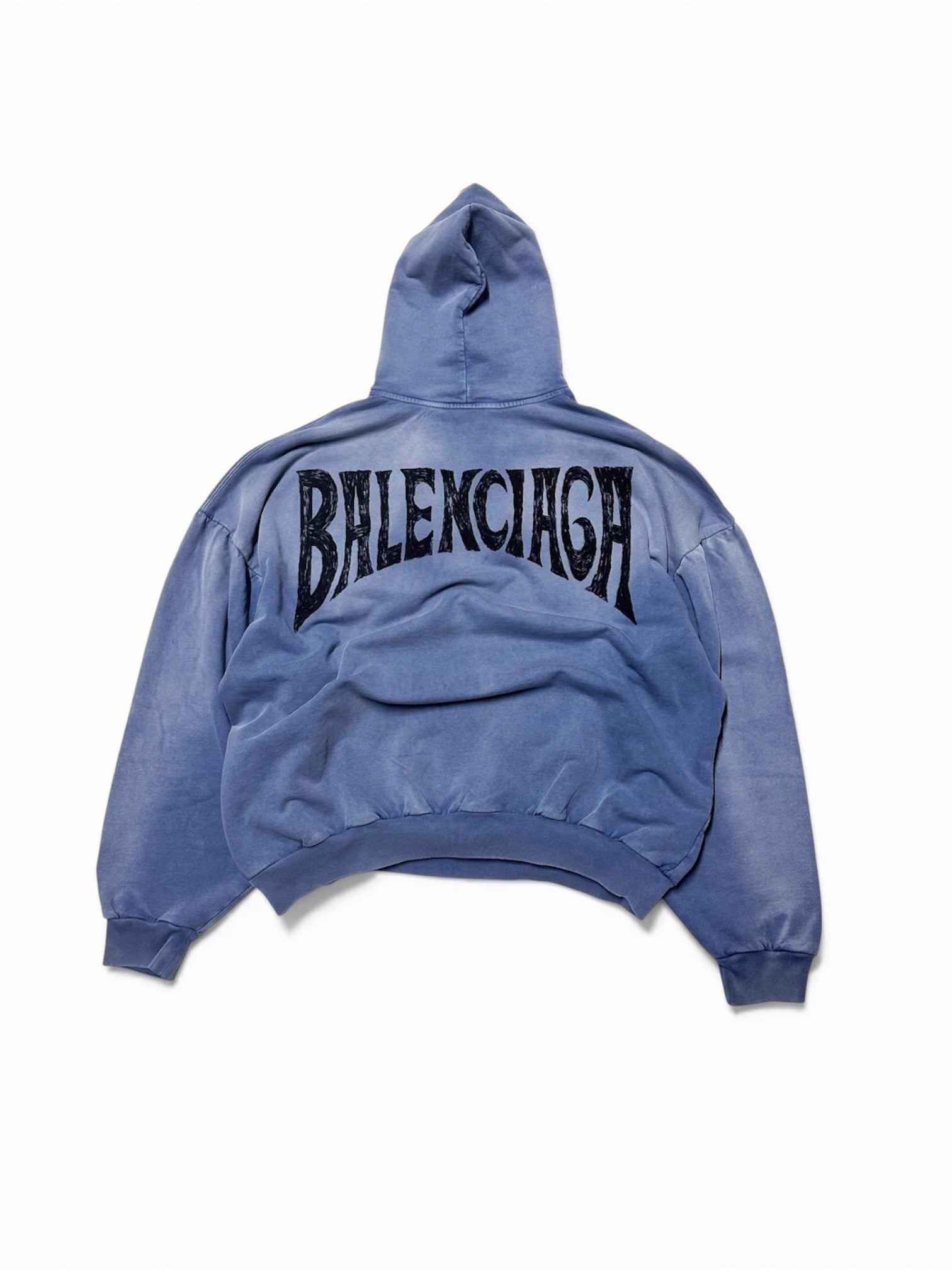 Balenciaga Hand-Drawn Logo Hoodie ‘Blue’