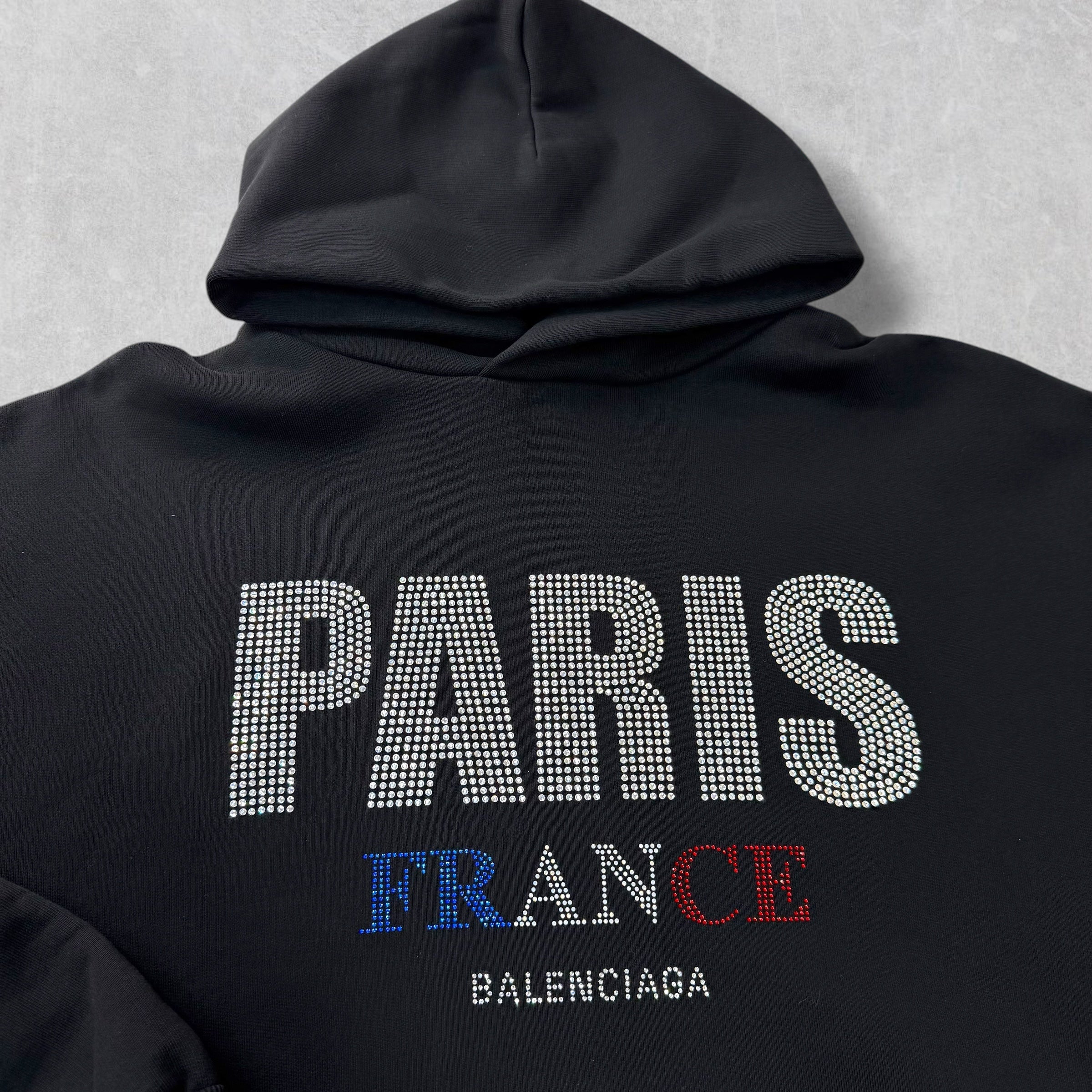 Balenciaga Paris Strass Cropped Hoodie 1 (L) Women