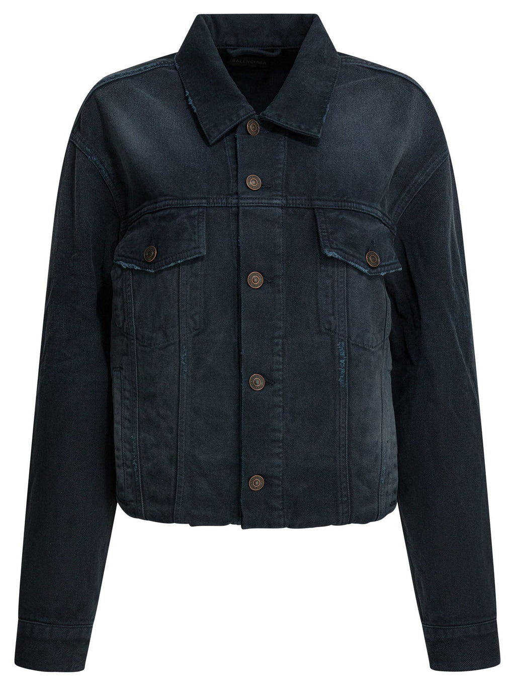 Balenciaga Denim Jacket Old Effect Blue Women