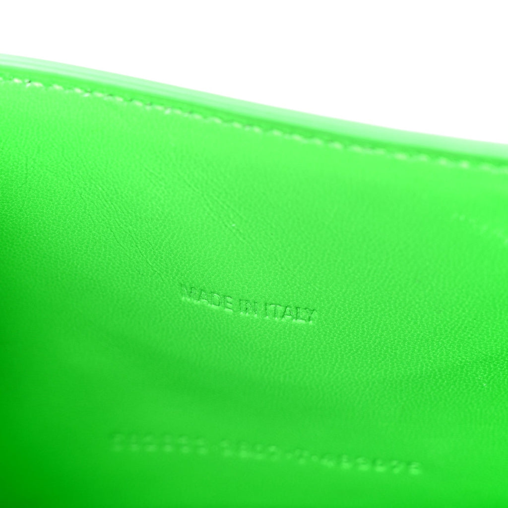 Shiny Box Calfskin Hourglass Top Handle Bag XS Fluo Green