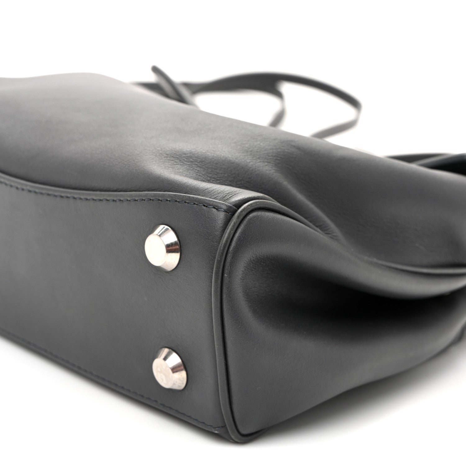 Natural Smooth Calfskin Mini Rodeo Top Handle Handbag Grey
