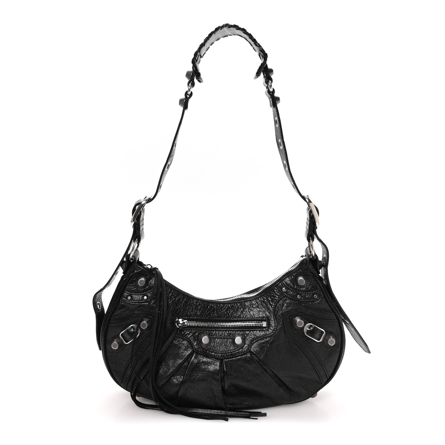 Agneau Arena Small Le Cagole Shoulder Bag Black