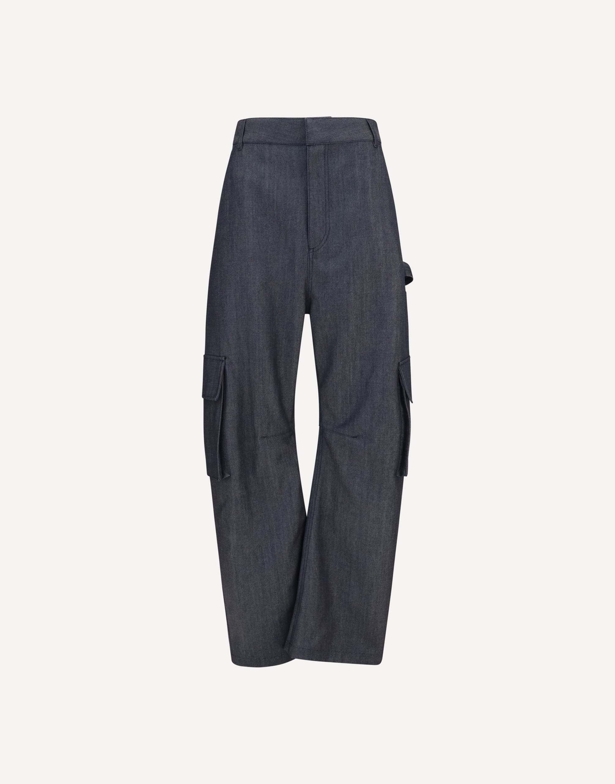 Balenciaga Denim Print Cargo Pants