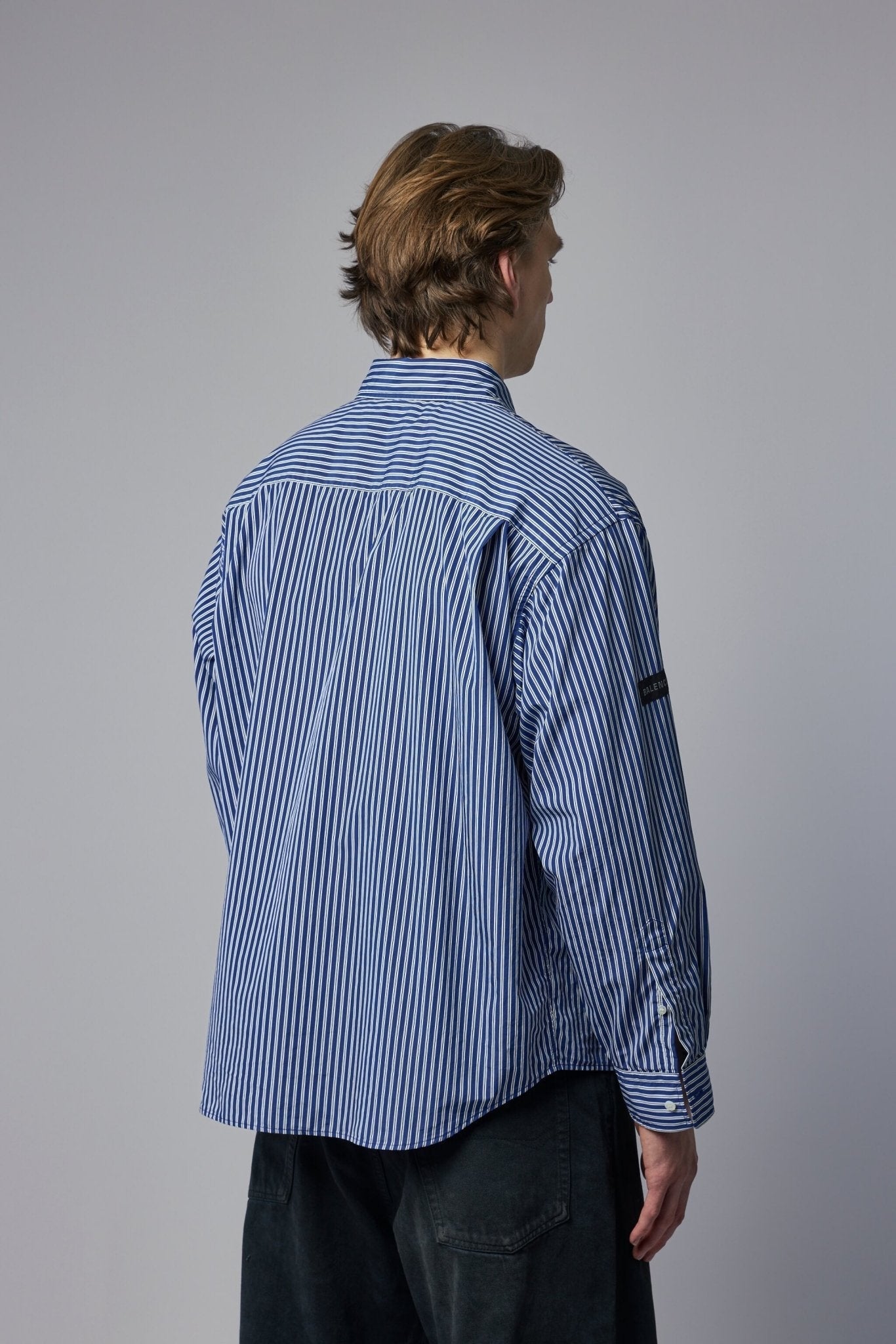 Oversized Shirt Navy White Stripes
