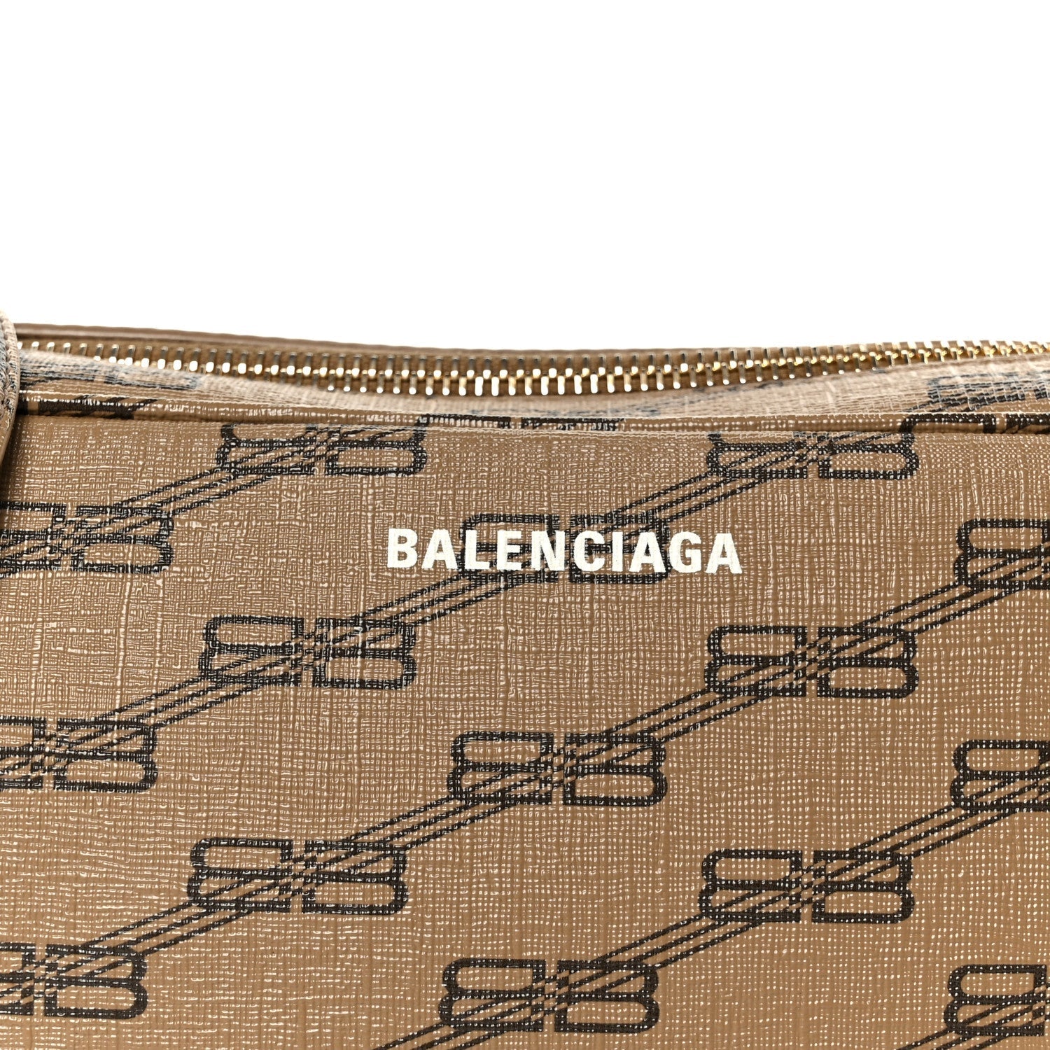 Coated Canvas BB Monogram Medium Signature Camera Bag Beige Brown