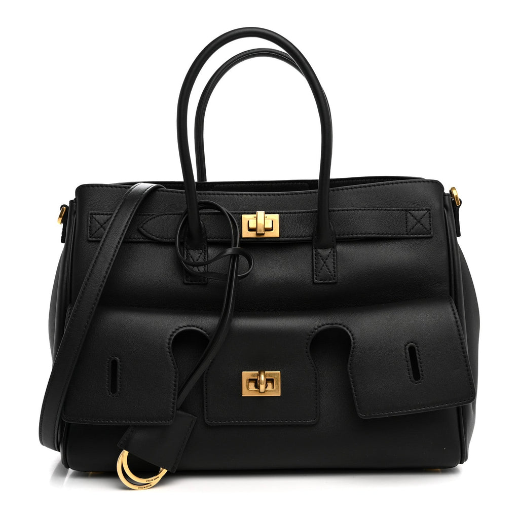 Smooth Calfskin Small Bel Air Carry All Bag  Black