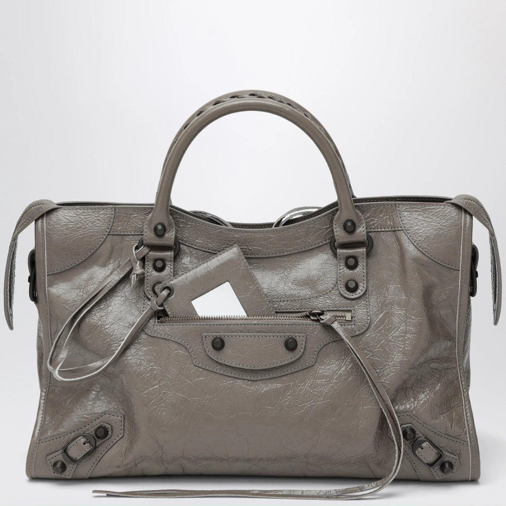 Balenciaga - Le City medium handbag in dark walnut leather