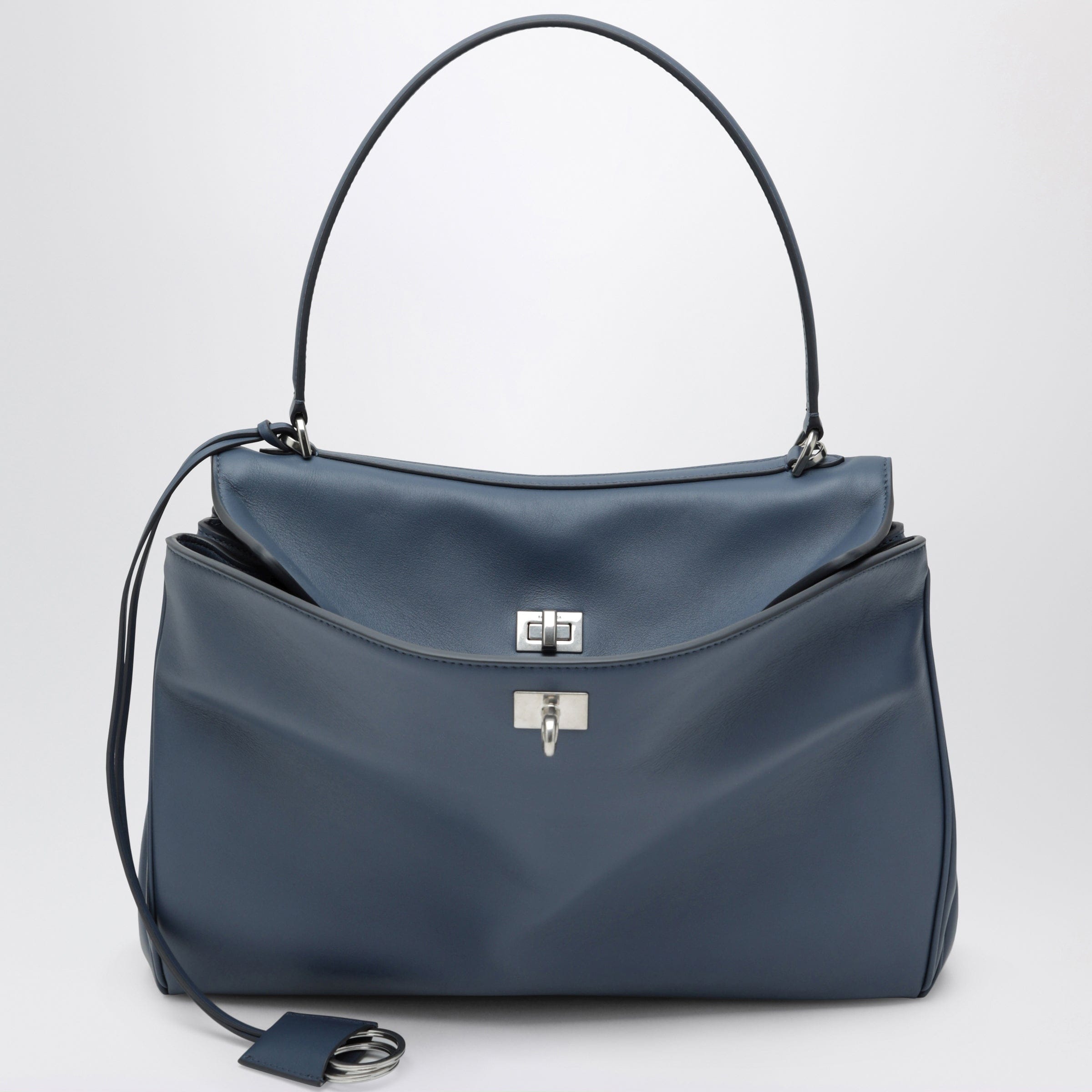 Balenciaga - Rodeo medium light blue smooth calfskin bag