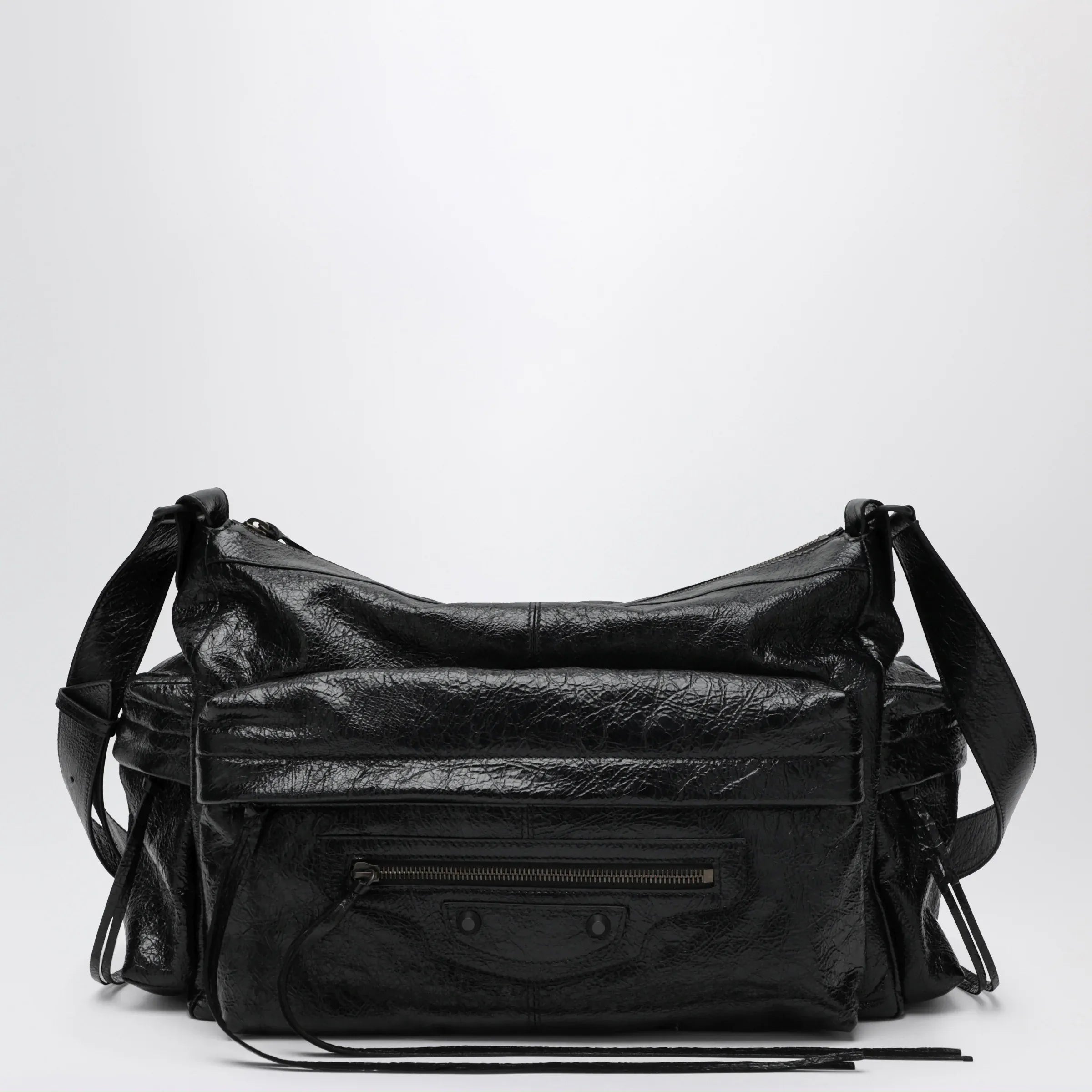 Balenciaga - Le City medium multi-pocket lambskin crossbody bag black