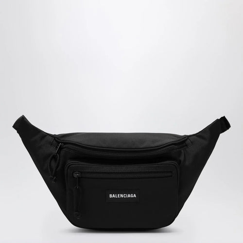 Balenciaga - Explorer black nylon belt bag with logo