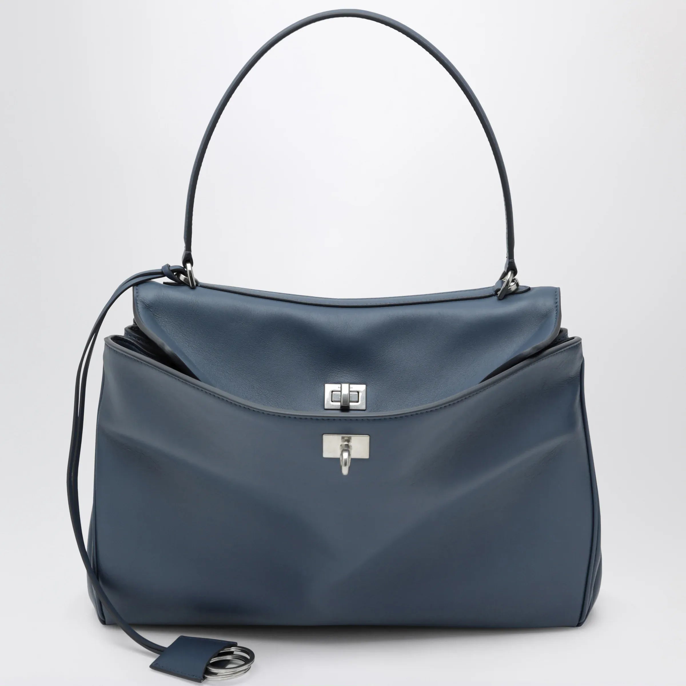 Balenciaga - Rodeo medium light blue smooth calfskin bag