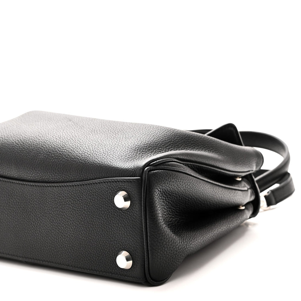 Grained Calfskin Small Rodeo Top Handle Handbag Black