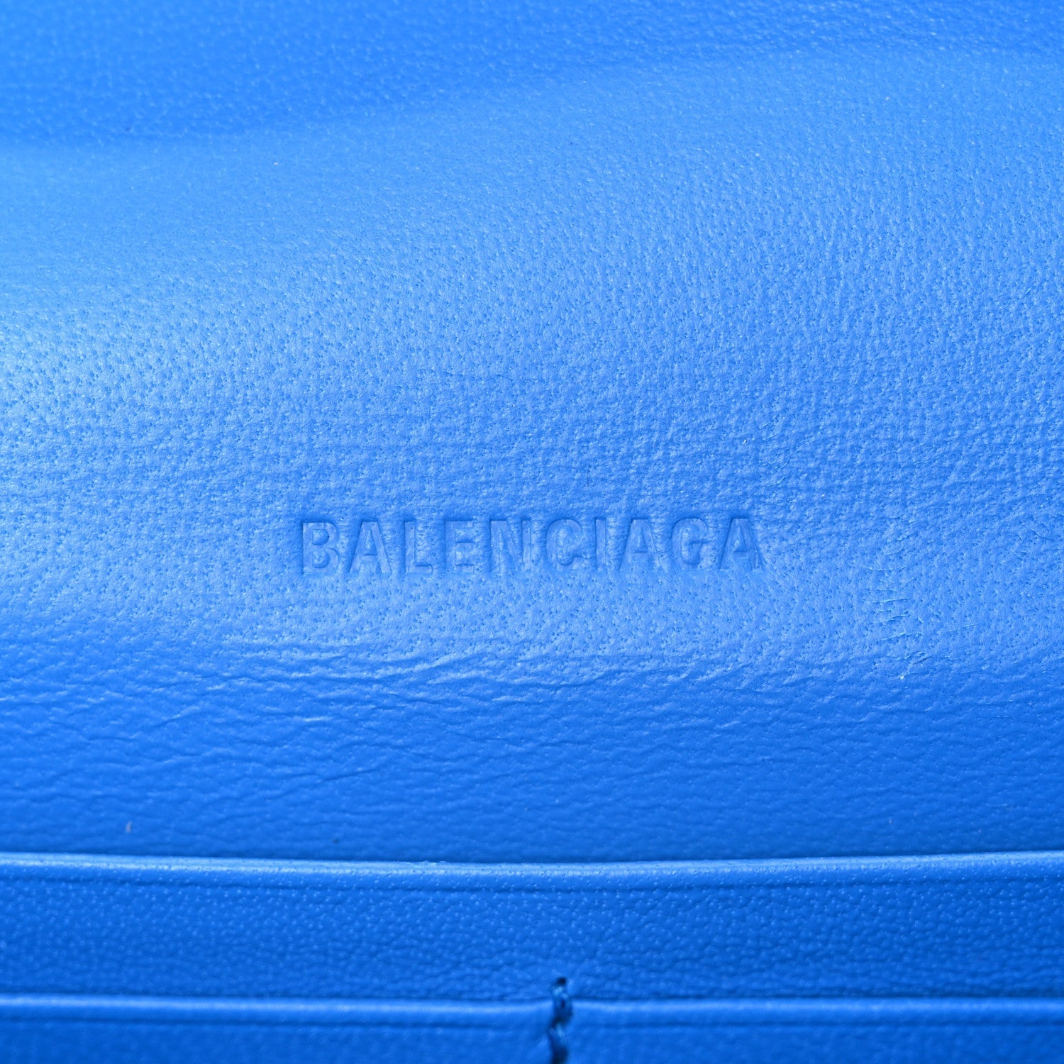 Grained Calfskin Embossed Car Flap Bag Petroleum Blue