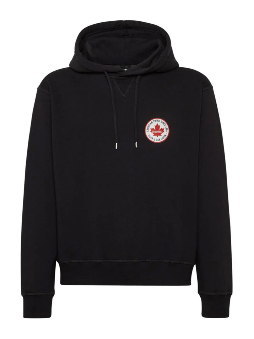 Dsquared2 Maple Leaf Patch Logo Cool Fit Black Hoodie