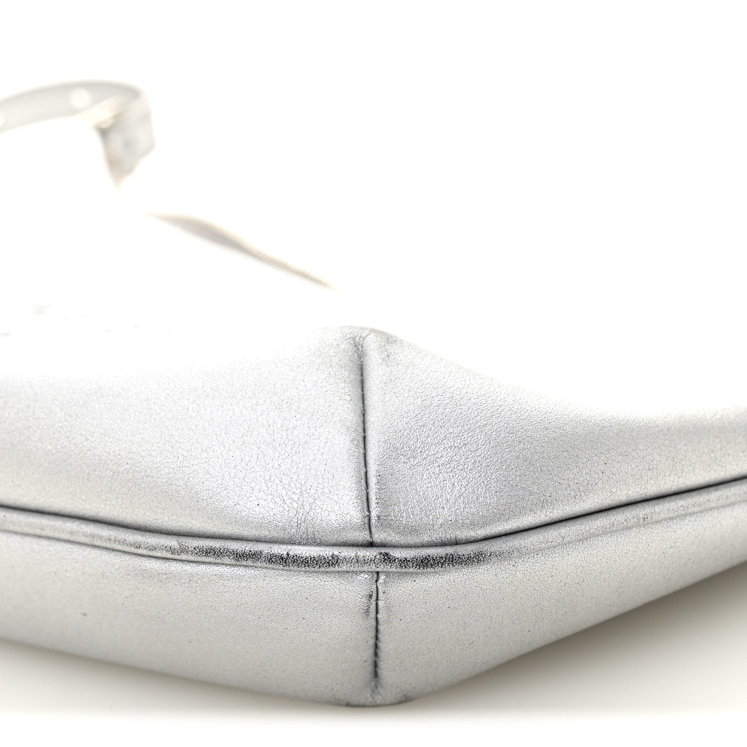 Metallic Calfskin Mary Kate Shoulder Bag Silver