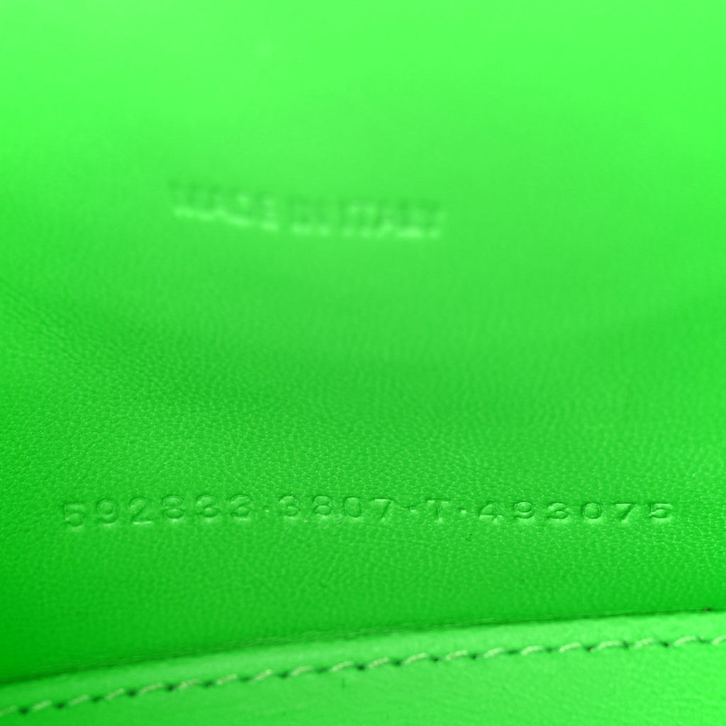 Shiny Box Calfskin Hourglass Top Handle Bag XS Fluo Green