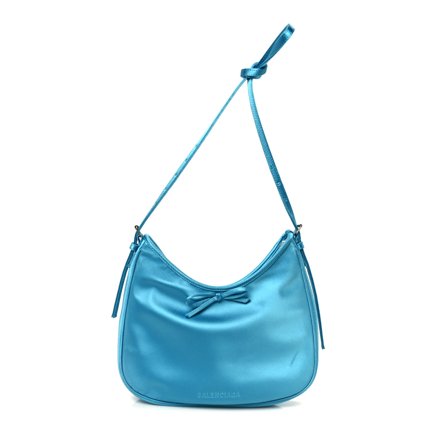 Satin Small Leopolda Shoulder Bag Blue