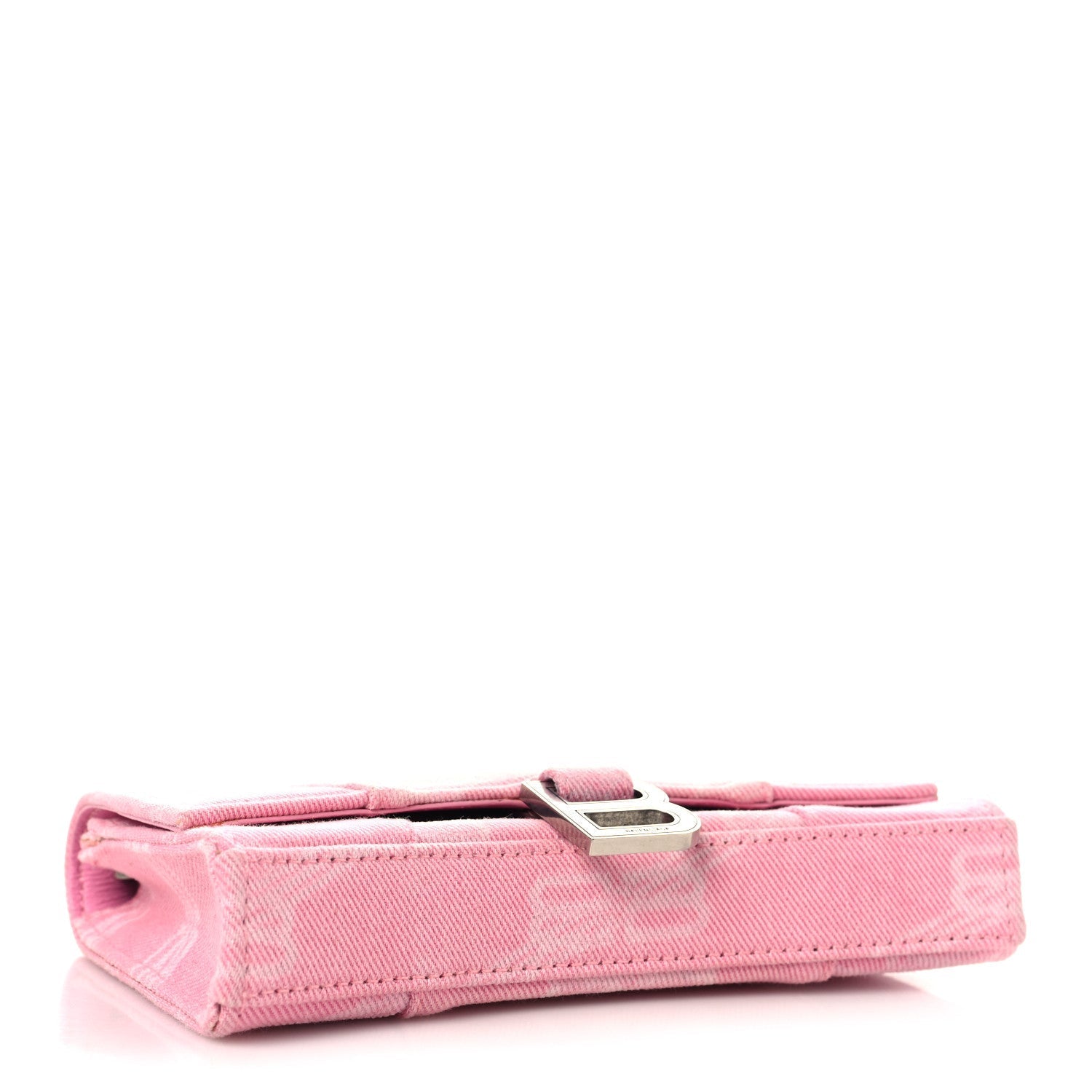 Denim XS Hourglass Wallet On Chain Pink