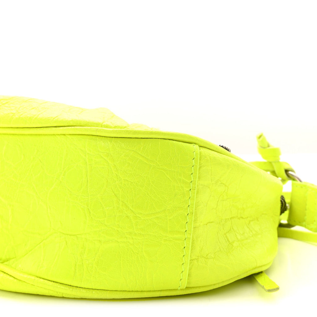 Agneau Arena Le Cagole Shoulder Bag XS Fluo Yellow