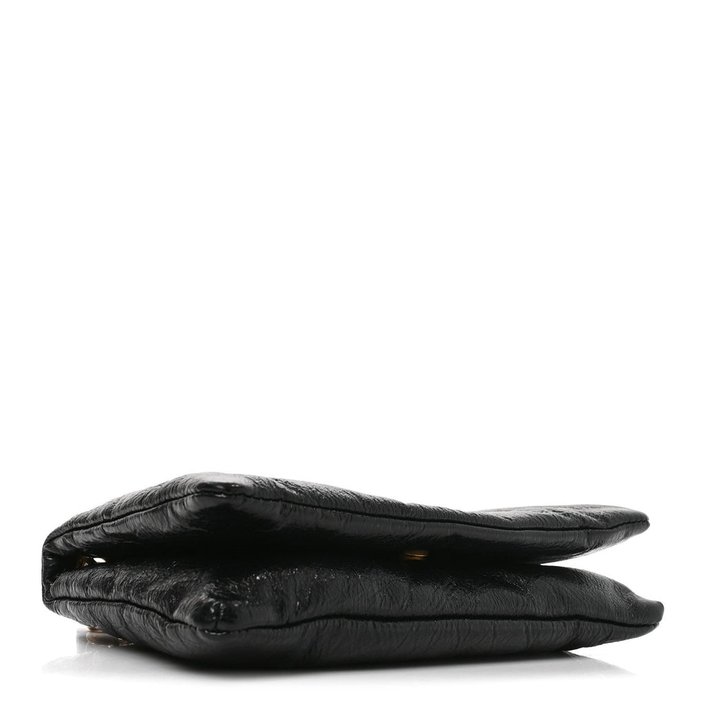 Arena Calfskin Puffy Monaco Chain Shoulder Bag  Black