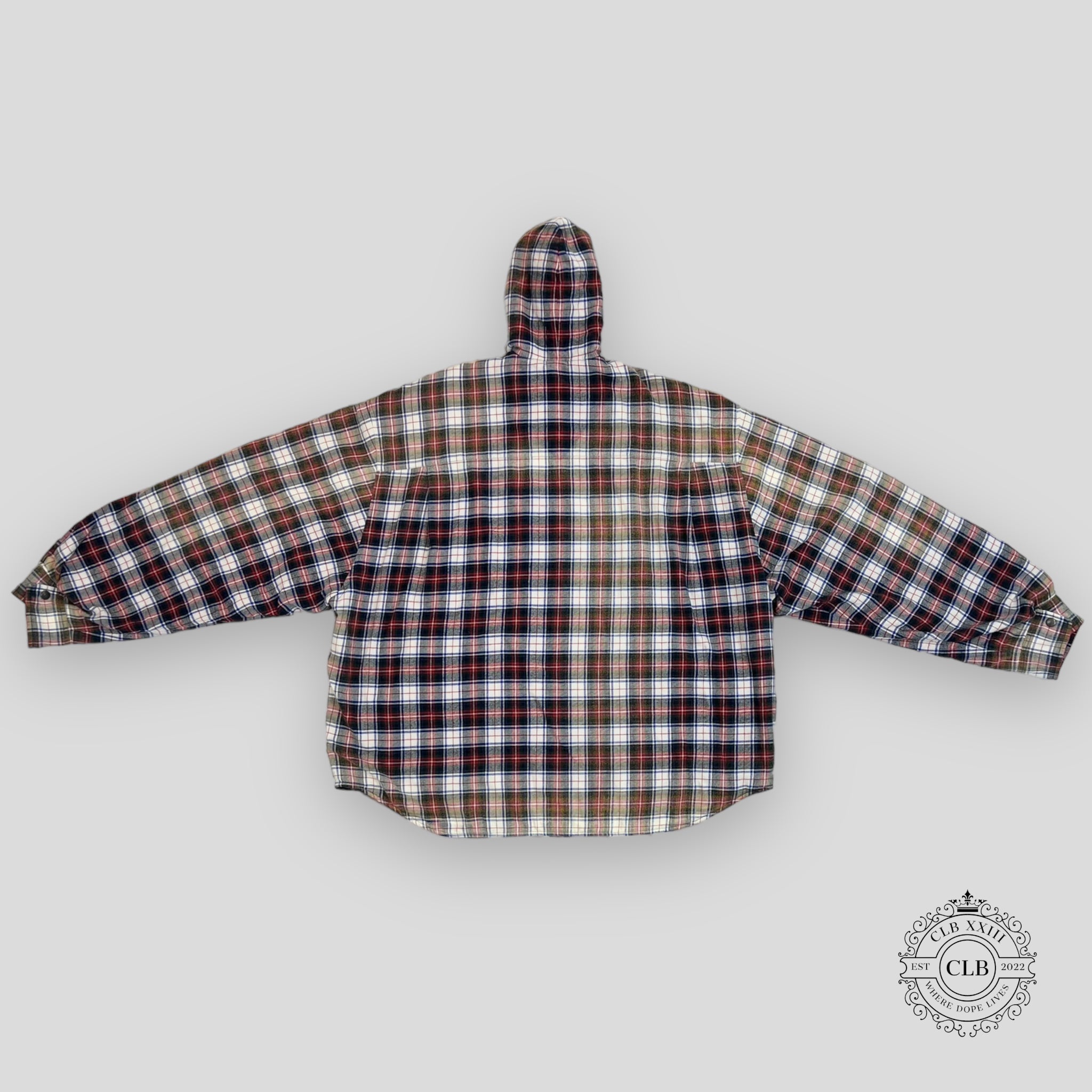 BALENCIAGA BLEACHED PLAID HOODED FLANNEL - RED Men Shirt