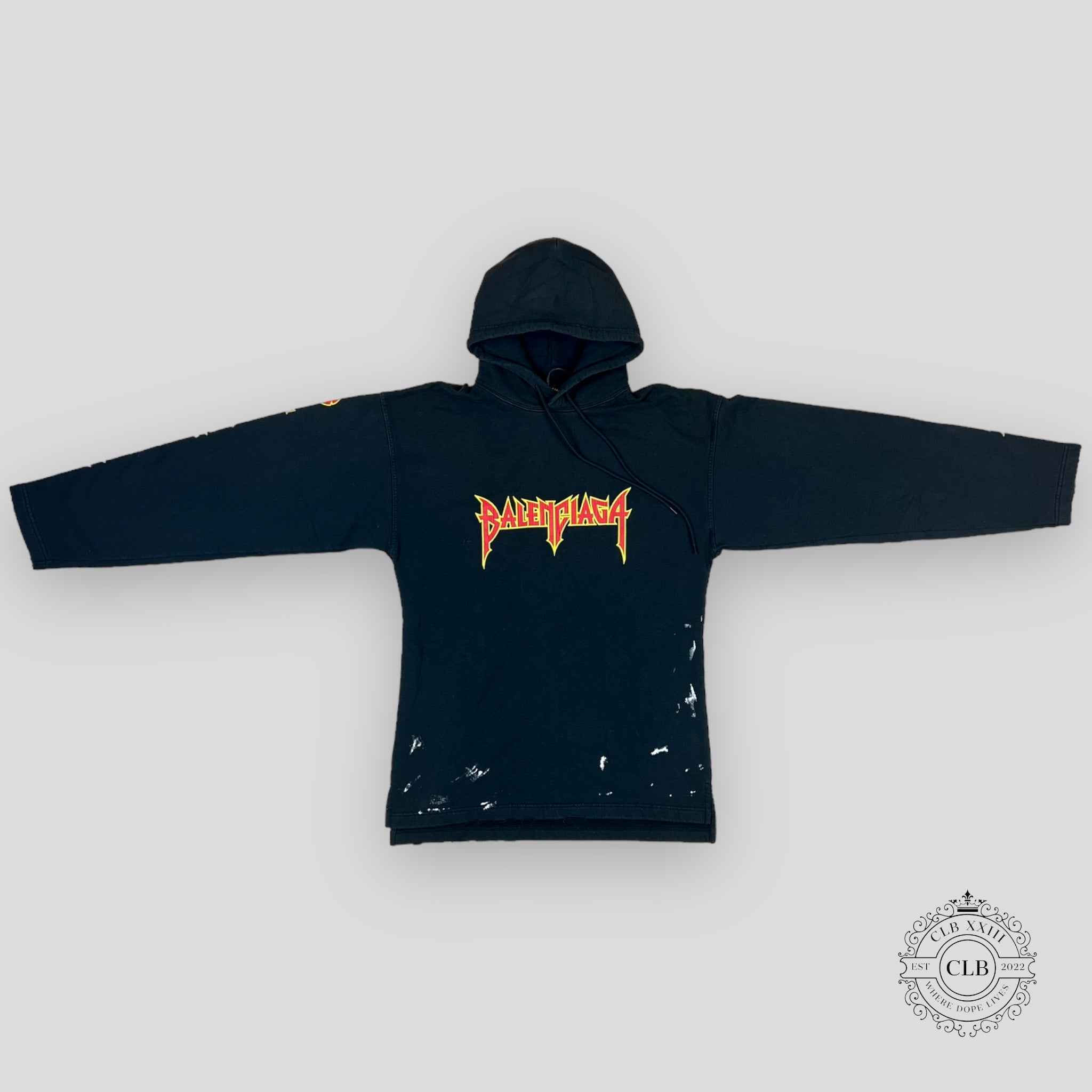 Balenciaga Metal Oversized Hoodie in Black