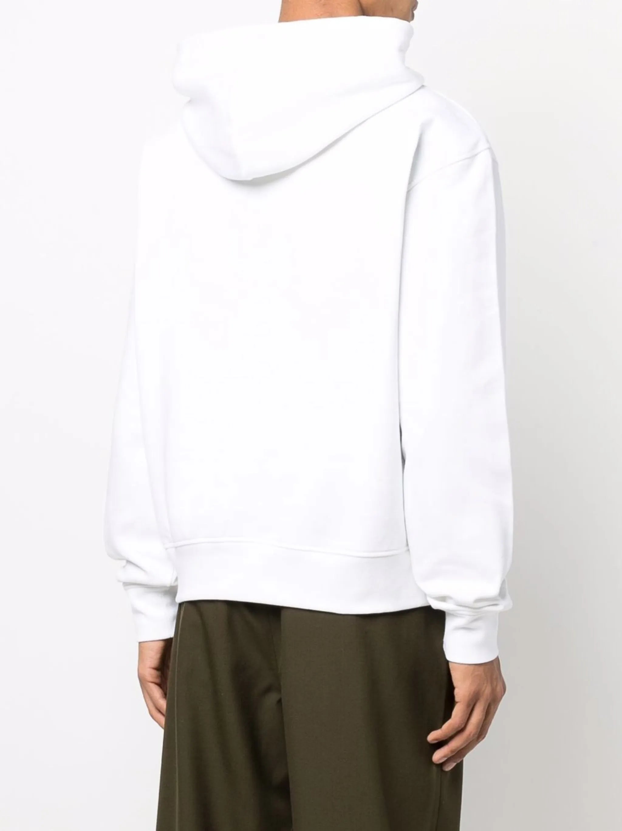 Jacquemus Signature Embroidered Logo Hoodie in White